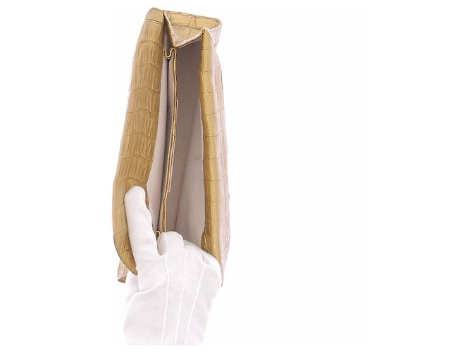 Nancy Gonzalez Pochette dorée effet croco Golden - view 4