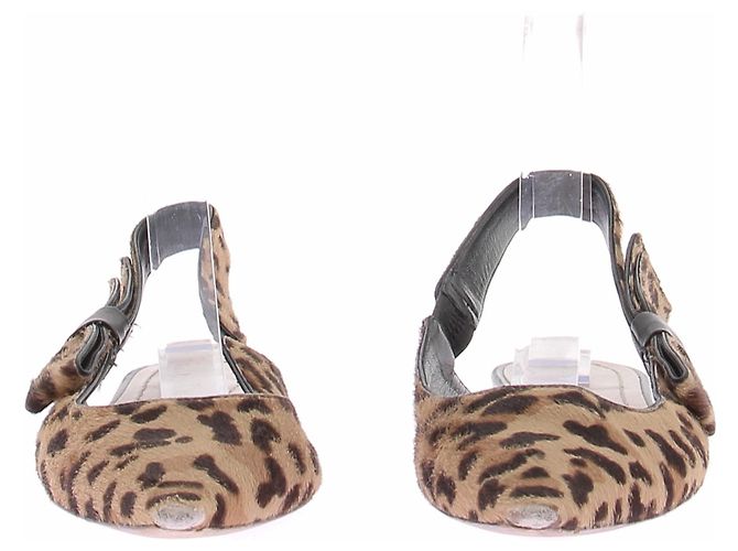 Christian Dior Sandalen mit Animal-Print Braun - Ansicht 3