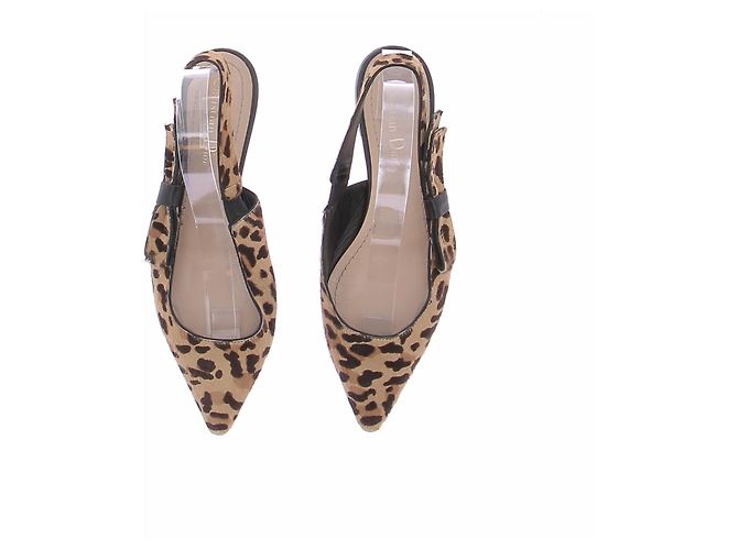 Christian Dior Sandalen mit Animal-Print Braun - Ansicht 4
