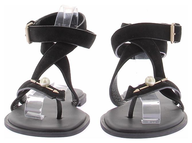 Autre Marque Sandalias negras con flechas Negro - vista 3