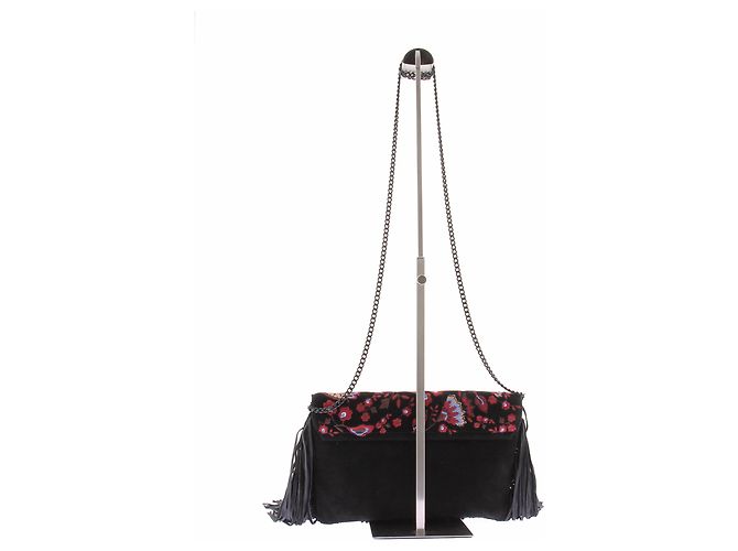 Loeffler Randall Bolso Randall de gamuza bordado con flecos Negro - vista 3