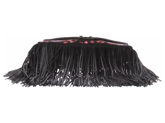 Loeffler Randall Bolso Randall de gamuza bordado con flecos Negro - vista 6