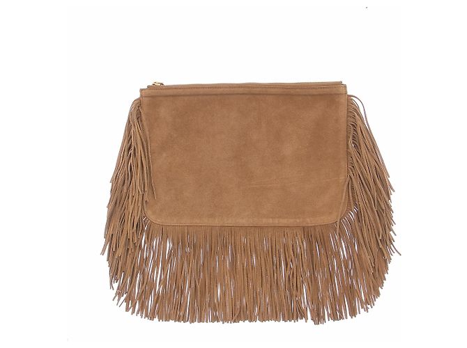 Pierre Hardy Clutch de gamuza beige - vista 2