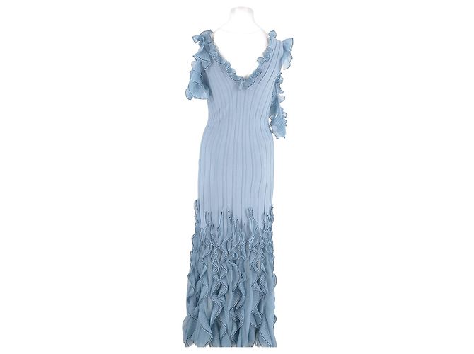 Abito lungo blu in viscosa Alexander Mcqueen - vista 2