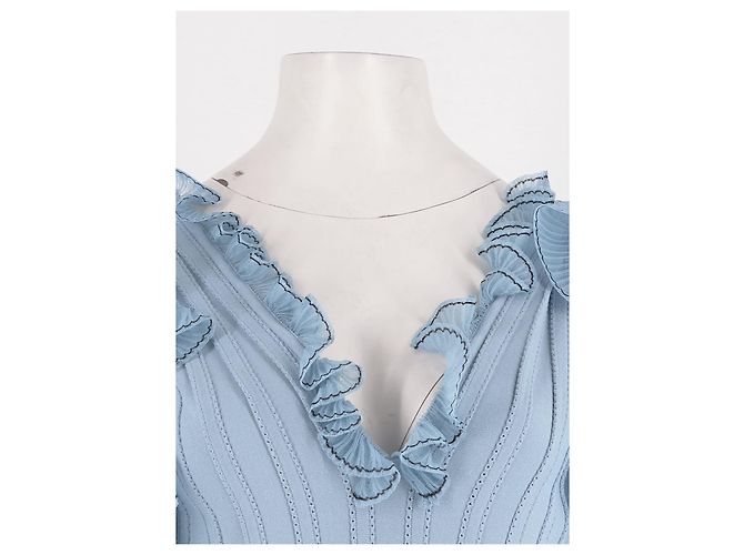 Abito lungo blu in viscosa Alexander Mcqueen - vista 3