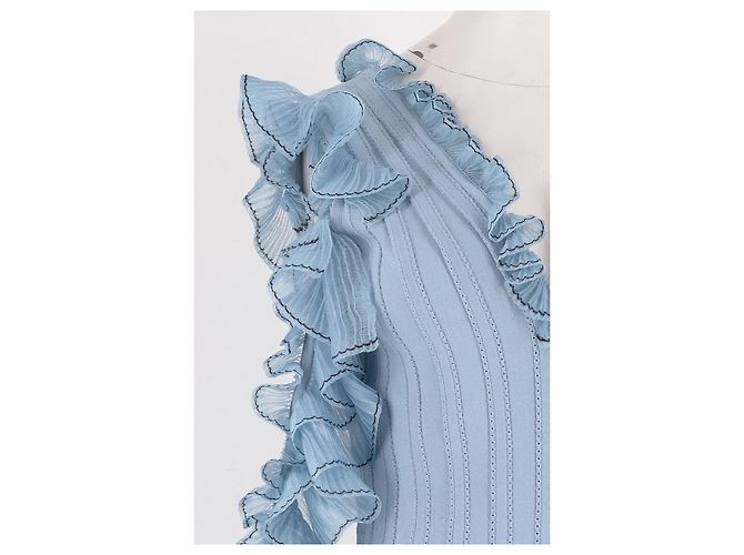 Abito lungo blu in viscosa Alexander Mcqueen - vista 4