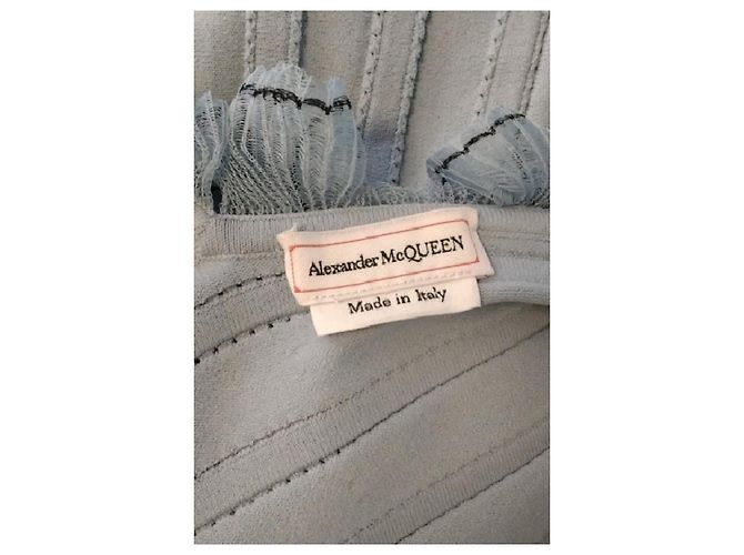Abito lungo blu in viscosa Alexander Mcqueen - vista 7