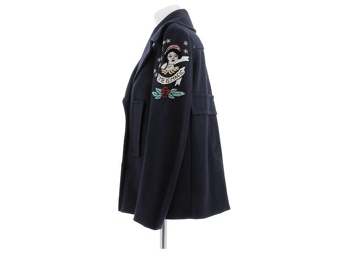 Valentino Garavani Marineblauer bestickter Mantel - Ansicht 4