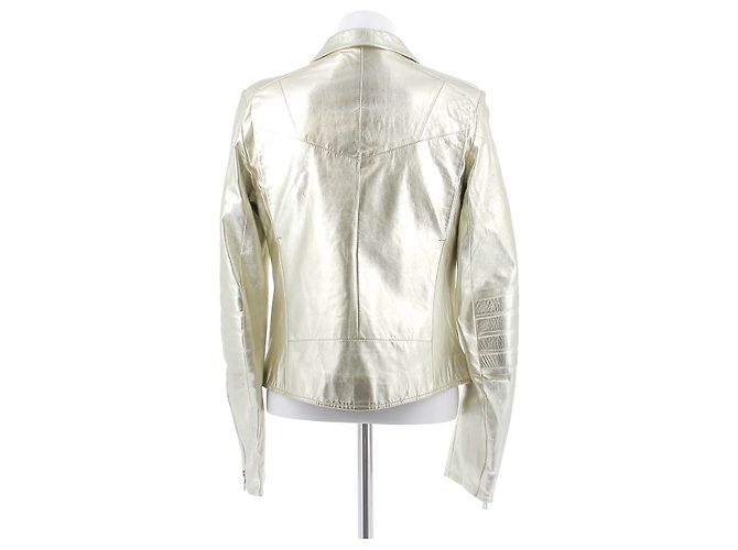 Prada Lederjacke Gold Farbe Größe 42 Golden - Ansicht 2