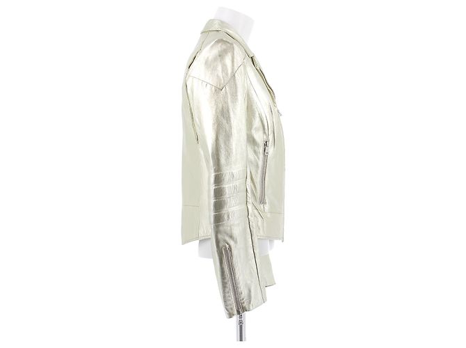 Prada Lederjacke Gold Farbe Größe 42 Golden - Ansicht 3