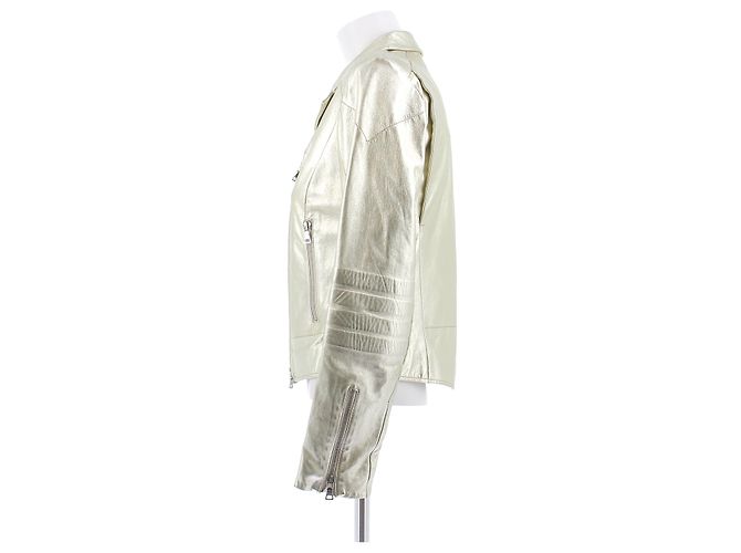 Prada Lederjacke Gold Farbe Größe 42 Golden - Ansicht 4