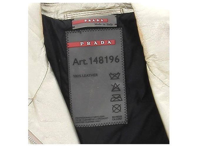 Prada Lederjacke Gold Farbe Größe 42 Golden - Ansicht 6