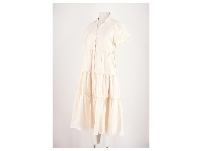 Autre Marque BROCHU WALKER Midikleid aus weißer Viskose - Ansicht 4