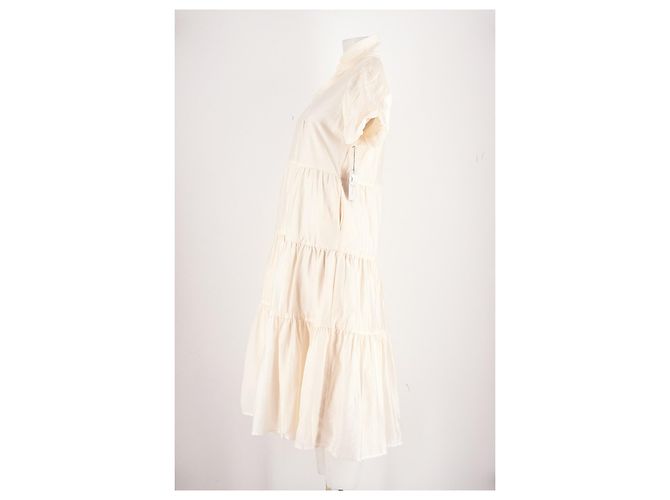 Autre Marque BROCHU WALKER Midikleid aus weißer Viskose - Ansicht 5