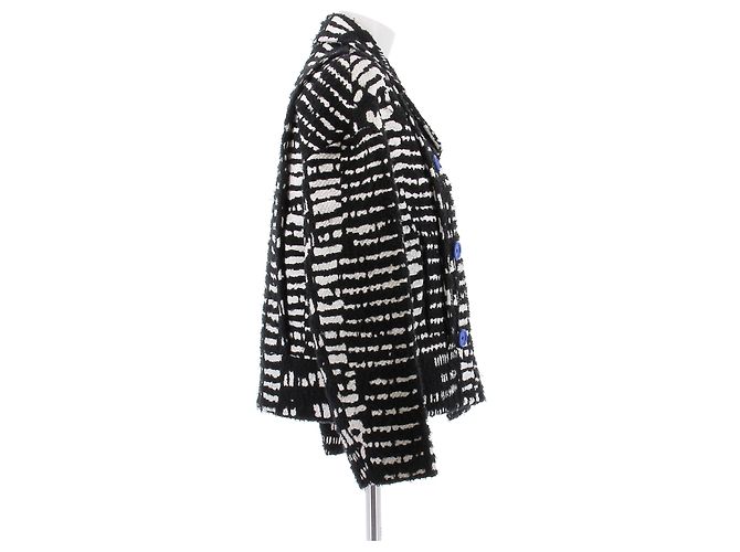 Proenza Schouler Giacca bianca e nera con bottoni blu Nero - vista 3