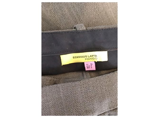 Pantalones Mango rectos grises de viscosa Talla 36 - vista 5