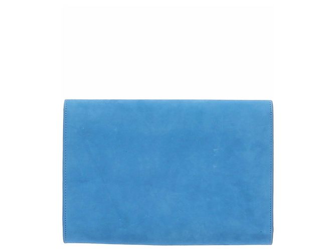 Mansur Gavriel Pouch in camoscio blu anatra - vista 2