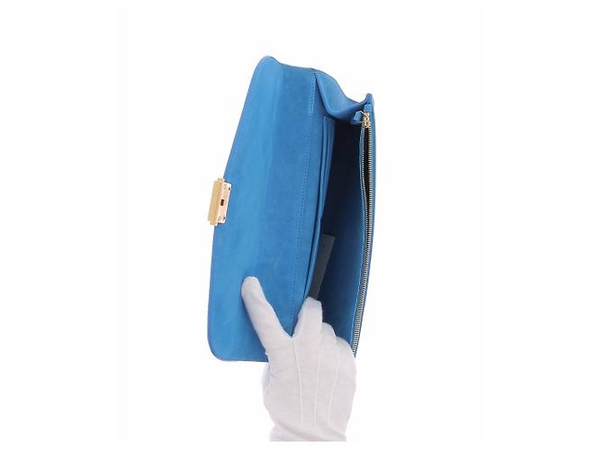 Mansur Gavriel Pouch in camoscio blu anatra - vista 4