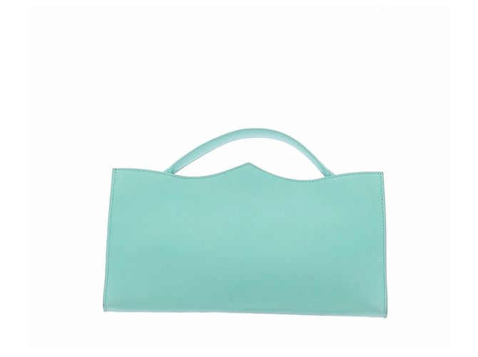 Autre Marque Pochette in pelle turchese - vista 2