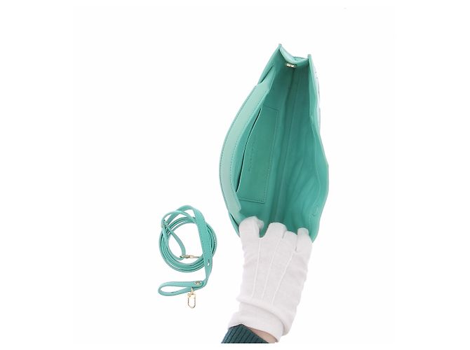 Autre Marque Pochette in pelle turchese - vista 4