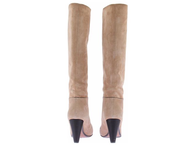Chanel Bottes hautes en daim camel - view 7