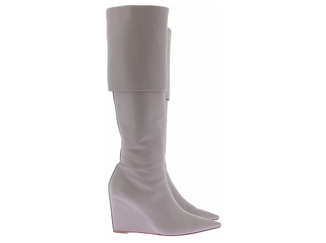 Autre Marque BETTINA VERMILLON Lederstiefel Grau - Ansicht 5