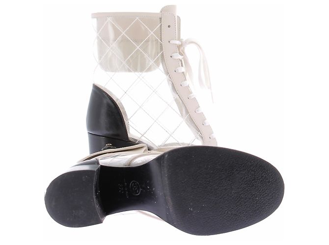 Chanel Stiefel aus PVC und Leder Schwarz - Ansicht 5