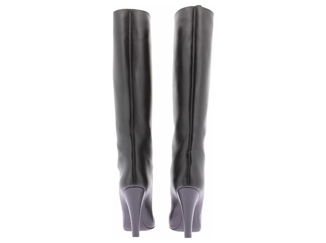 Autre Marque Botas altas em couro preto - vista 6