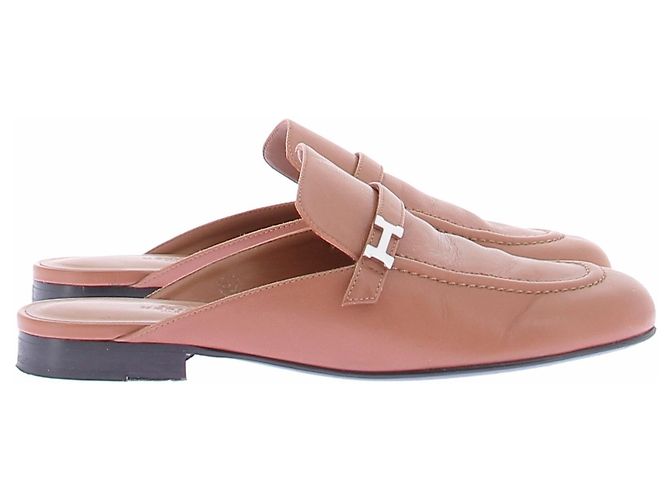 Hermès Mules Lena en cuir camel - view 3
