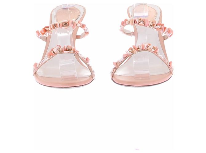Sandali in pelle color corallo Rene Caovilla Rosa - vista 3