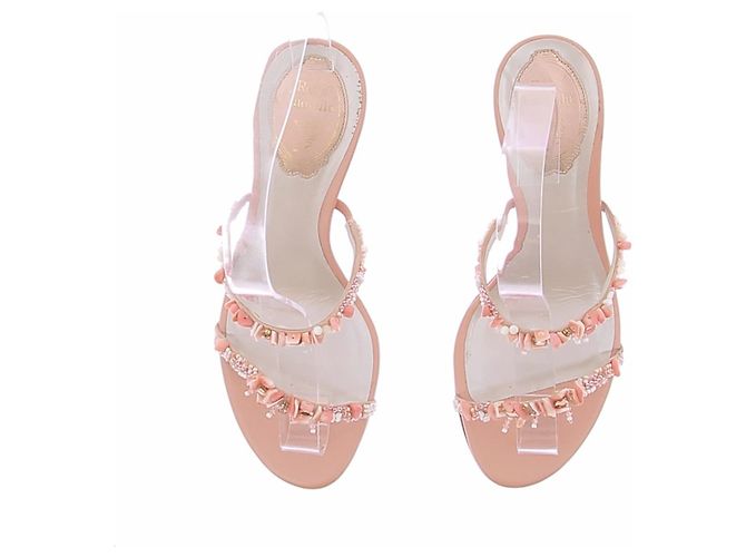 Sandali in pelle color corallo Rene Caovilla Rosa - vista 4
