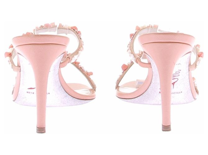 Sandali in pelle color corallo Rene Caovilla Rosa - vista 7