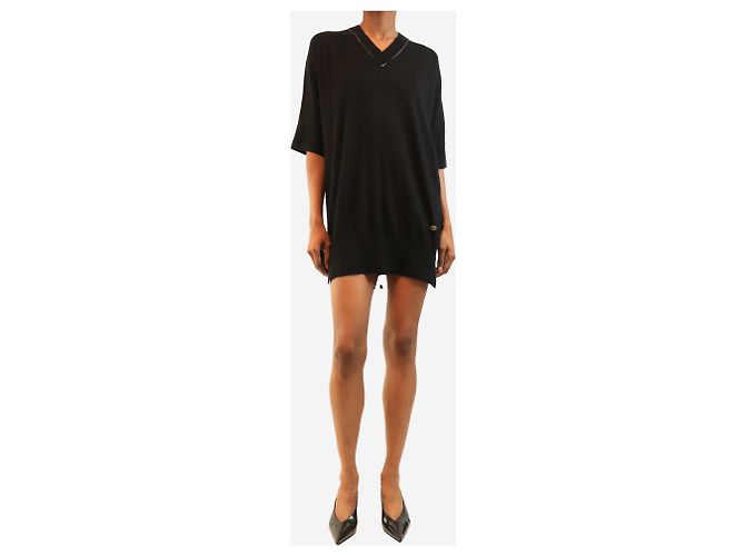 Chanel Abito tunica in maglia fine AW09 nero - size S - vista 3