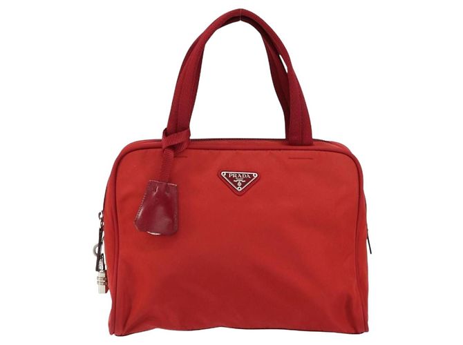 PRADA Bolso de Mano Nylon Rojo Plata - vista 13