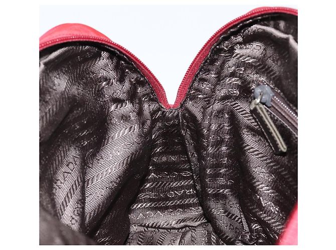 PRADA Bolso de Mano Nylon Rojo Plata - vista 23
