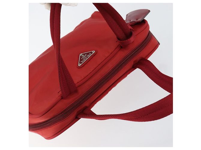 PRADA Bolso de Mano Nylon Rojo Plata - vista 6