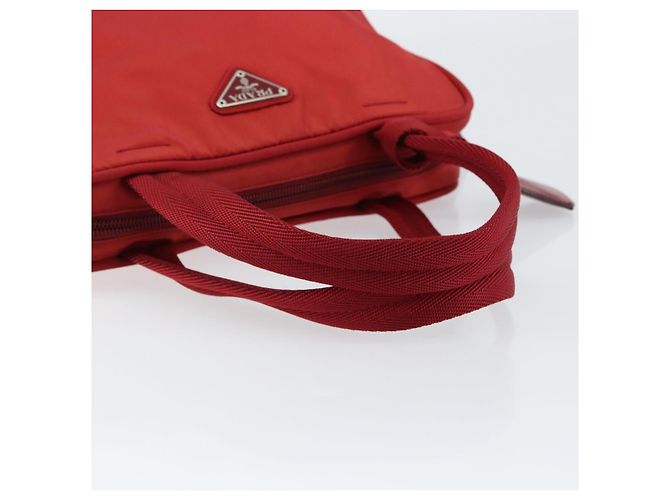 PRADA Bolso de Mano Nylon Rojo Plata - vista 7
