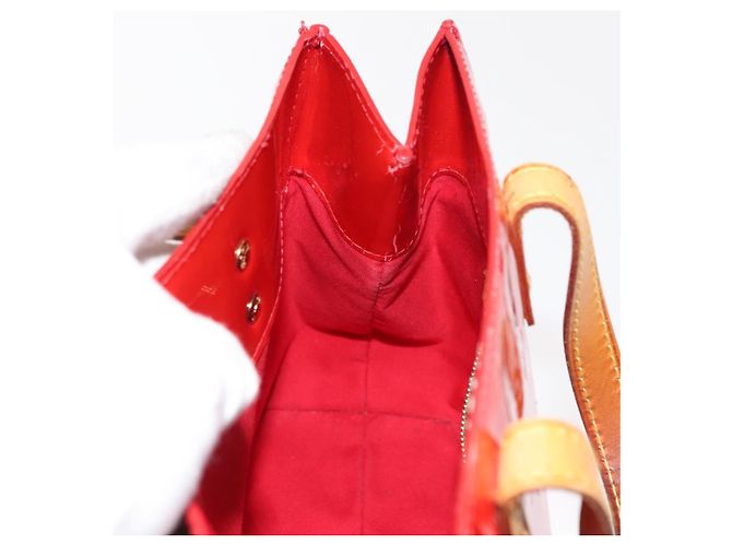 LOUIS VUITTON Monogram Vernis Reade PM Hand Bag Red Rouge M91088 LV - vista 19