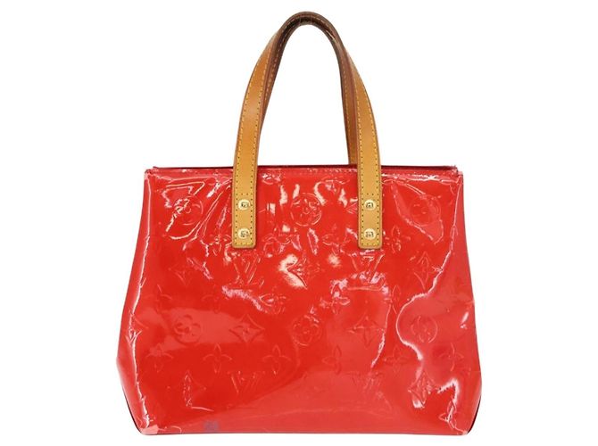 LOUIS VUITTON Monogram Vernis Reade PM Hand Bag Red Rouge M91088 LV - vista 2