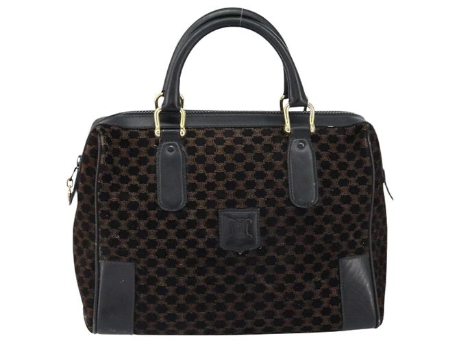 Céline CELINE Macadam Canvas Handtasche Wildleder Schwarz Gold - Ansicht 13