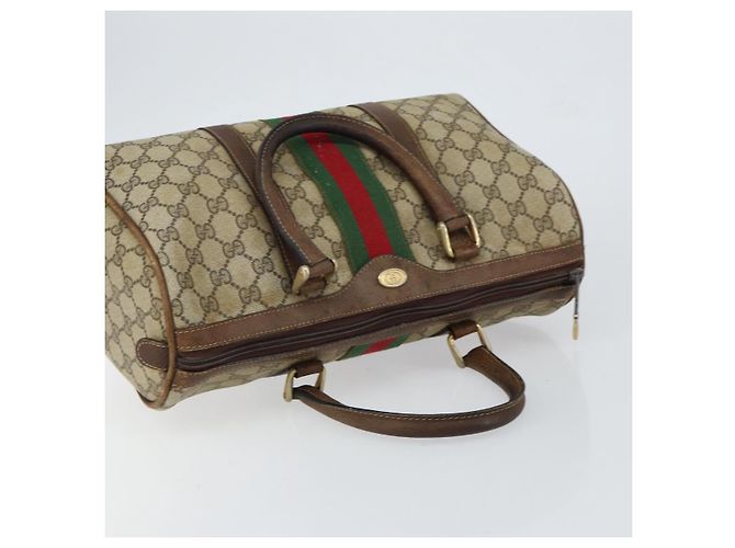 GUCCI GG Supreme Web Sherry Line Bag PVC Beige Gold 012 3842 58 - vista 6