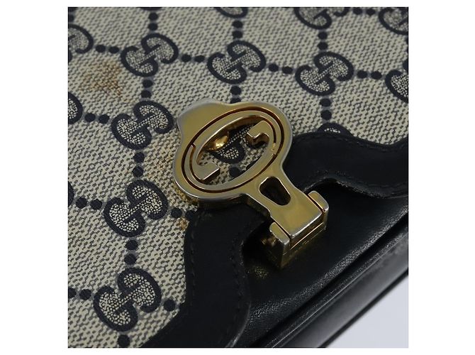 GUCCI GG Supreme Shoulder Bag PVC Navy Gold - vista 10