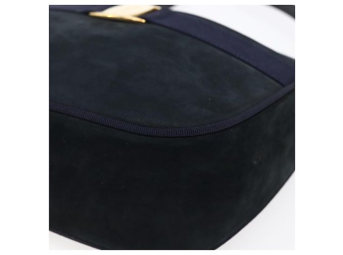 Salvatore Ferragamo Vala Shoulder Bag Leather Navy Gold - vista 9
