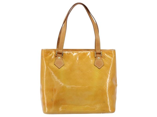 LOUIS VUITTON Monogram Vernis Houston Hand Bag Beige M91004 LV - vista 13