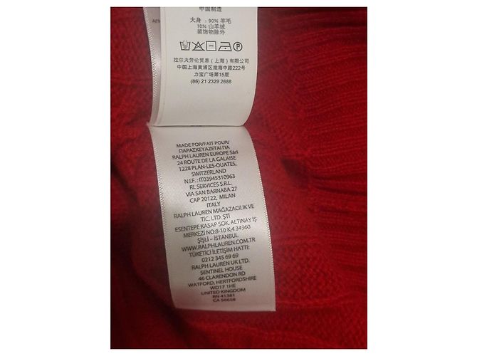 Polo Ralph Lauren roter Rollkragenpullover aus Wolle - Ansicht 11