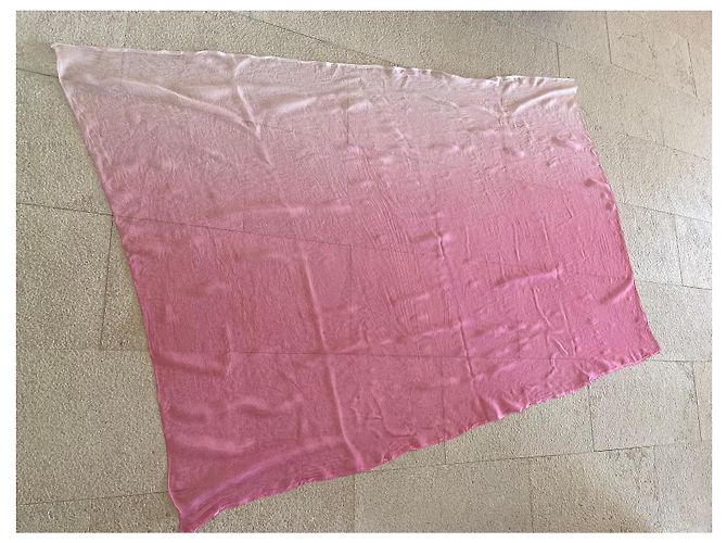 inconnue Pink Gradient Silk Voile Stole - view 5
