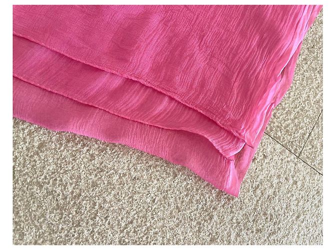 inconnue Pink Gradient Silk Voile Stole - view 7