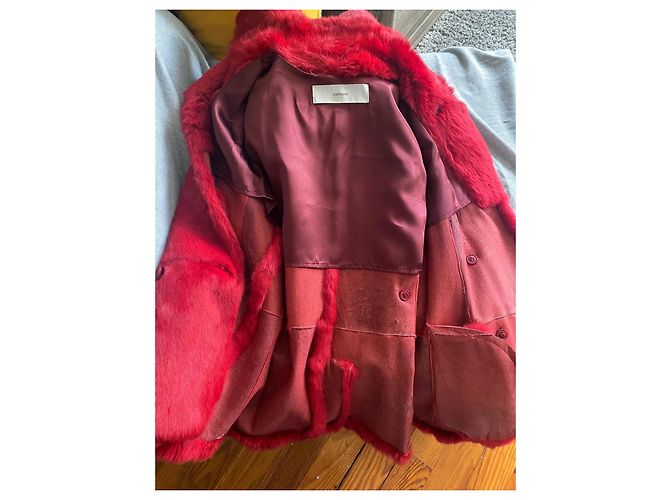 Cacharel red fur coat - view 7