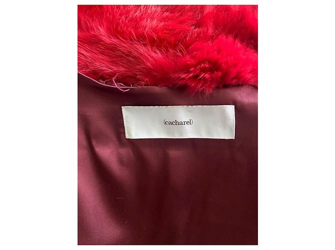 Cacharel red fur coat - view 8