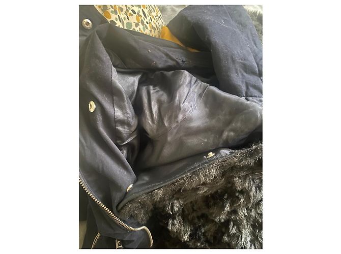 Claudie Pierlot Parka marina con forro de piel sintética Azul oscuro - vista 10